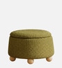 Brick Pouffe In Moss Green Colour