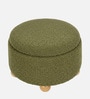Brick Pouffe In Moss Green Colour