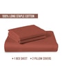 Brick Red Solid 400 TC Cotton King Sized Bedsheet with 2 Pillow Covers