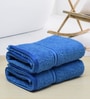 Blue Solid 500 GSM Cotton Hand Towels (Set of 2)
