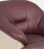 Bright Leatherette 1 Seater Sofa in Maroon & Beige Colour