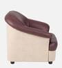Bright Leatherette 1 Seater Sofa in Maroon & Beige Colour