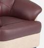 Bright Leatherette 1 Seater Sofa in Maroon & Beige Colour