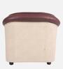 Bright Leatherette 1 Seater Sofa in Maroon & Beige Colour