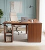 Brightmind Brown Colour Office Table In Walnut Finish Brightmind Brown Colour Office Table In Walnut Finish