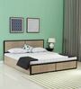 Brighton Queen Size Bed with Storage in Teak Finish