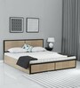 Brighton Queen Size Bed with Storage in Teak Finish
