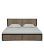 Brighton Queen Size Bed with Storage in Teak Finish