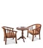 Brighton Coffee Table Set With 2 Chairs In Brown Finish