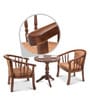 Brighton Coffee Table Set With 2 Chairs In Brown Finish