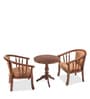 Brighton Coffee Table Set With 2 Chairs In Brown Finish