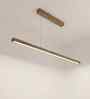 Brigitte 36 Brown Solid Wood Linear LED Hanging Light