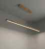 Brigitte 36 Brown Solid Wood Linear LED Hanging Light