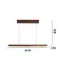 Brigitte 36 Brown Solid Wood Linear LED Hanging Light