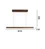 Brigitte 48 Brown Solid Wood Linear LED Hanging Light