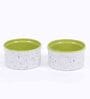 Brilliant 200ml White & Lime Green Stoneware (Set of 2) Ramekin Bowl