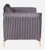 Brio Velvet Fabric 1 Seater Sofa in Textured Grey Color