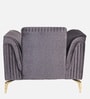 Brio Velvet Fabric 1 Seater Sofa in Textured Grey Color