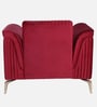 Brio Velvet Fabric 1 Seater Sofa in Textured Red Color