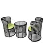 Brisbane Wicker Table And Chair Set ( With 2 Chairs ) in Black & White Dual Tone Finish