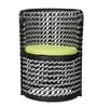 Brisbane Wicker Table And Chair Set ( With 2 Chairs ) in Black & White Dual Tone Finish