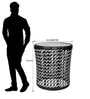 Brisbane Wicker Table And Chair Set ( With 2 Chairs ) in Black & White Dual Tone Finish