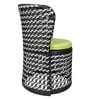 Brisbane Wicker Table And Chair Set ( With 2 Chairs ) in Black & White Dual Tone Finish