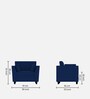 Bristo Velvet 1 Seater Sofa in Indigo Blue Colour with Storage