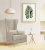 Bristo Fabric Wing Chair in Beige Color