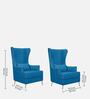 Bristo Fabric Wing Chair in Blue Color