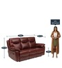 Bristol 3 Seater Manual Recliner in Dark Brown Colour