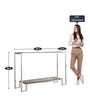 Britt Metal Console Table in Silver Colour