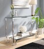 Britt Metal Console Table in Silver Colour