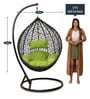 Britt Wicker Swing in Brown & Green Colour