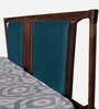 Brixton Sheesham Wood King Size Bed In Crowberry Blue And Walnut Finish With Hydraulic Storage