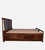 Brixton Sheesham Wood King Size Bed In Charcoal Grey And Walnut Finish With Box Storage
