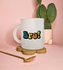 Bro! Frosted White 350 ml Glass Coffee Mug