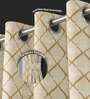 Brocade Beige Blackout Jacquard Polyester Curtains for Door Pack of 2