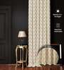 Brocade Beige Blackout Jacquard Polyester Curtains for Door Pack of 2