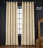 Brocade Beige Blackout Jacquard Polyester Curtains for Long Door Pack of 2