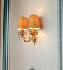 Brocade Brass Finished Wall Sconce with Crystals