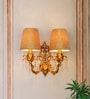 Brocade Brass Finished Wall Sconce with Crystals