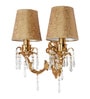 Brocade Brass Finished Wall Sconce with Crystals