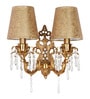Brocade Brass Finished Wall Sconce with Crystals