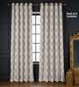 Brocade Soft Brown Blackout Jacquard Polyester Curtains for Long Door Pack of 2