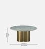 Bromberg Coffee Table In Golden Finish with Marble Top