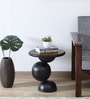 Bronte Solid Wood End Table In Sandblasted Black Finish