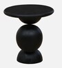 Bronte Solid Wood End Table In Sandblasted Black Finish