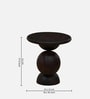 Bronte Solid Wood End Table In Sandblasted Dark Teak  Finish