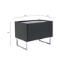 Bronx Plus Bedside Table In Dark Grey Colour